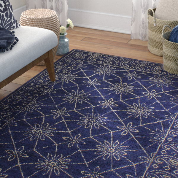 Mistana Kory HandTufted Wool Navy Area Rug & Reviews Wayfair